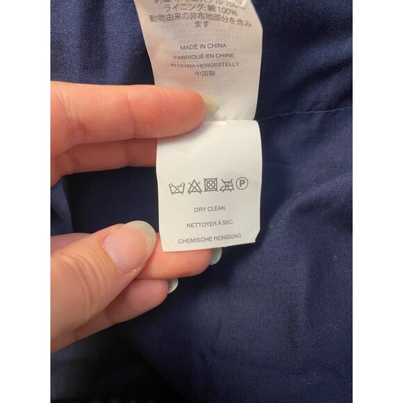 J.Crew Navy Blue White Bell Short Sleeve Fringe‎ Polka Dot Shift Dress Size 8 - Picture 7 of 7